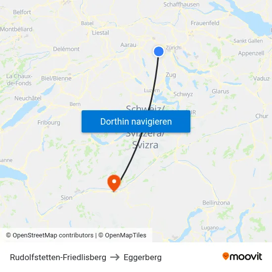 Rudolfstetten-Friedlisberg to Eggerberg map