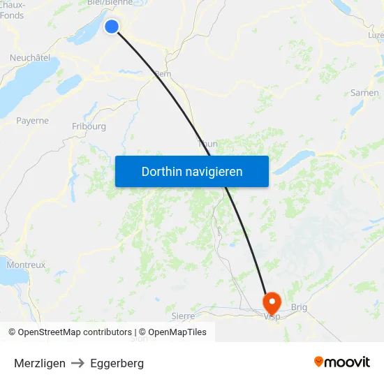 Merzligen to Eggerberg map