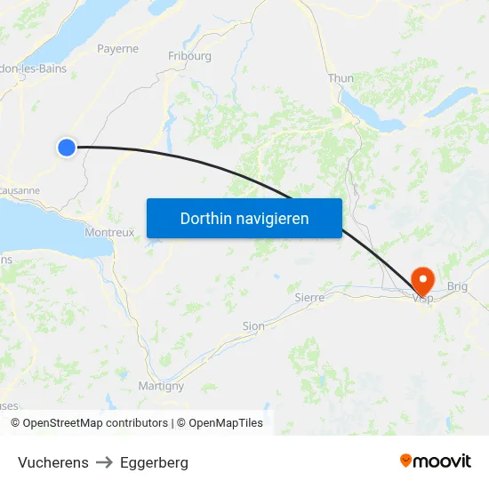 Vucherens to Eggerberg map