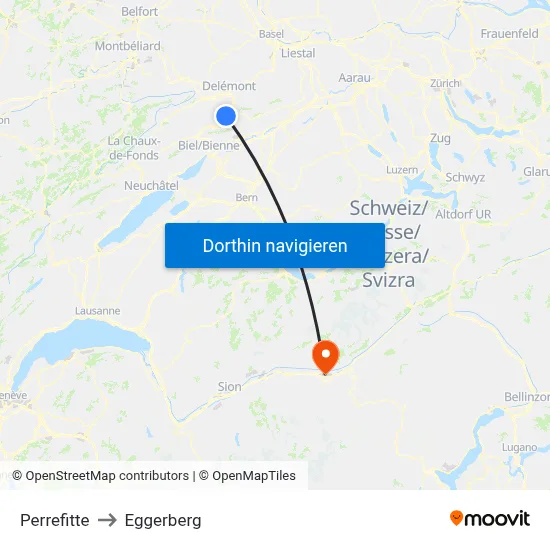 Perrefitte to Eggerberg map