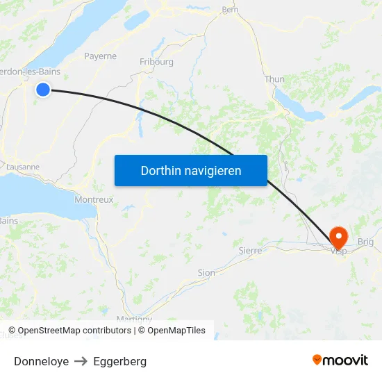 Donneloye to Eggerberg map