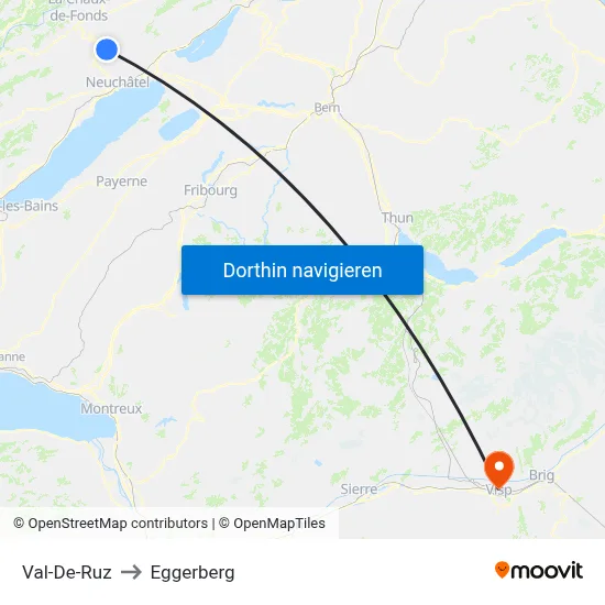 Val-De-Ruz to Eggerberg map