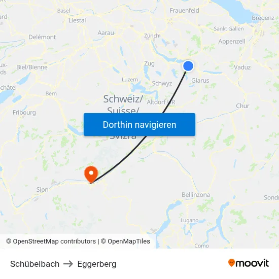 Schübelbach to Eggerberg map