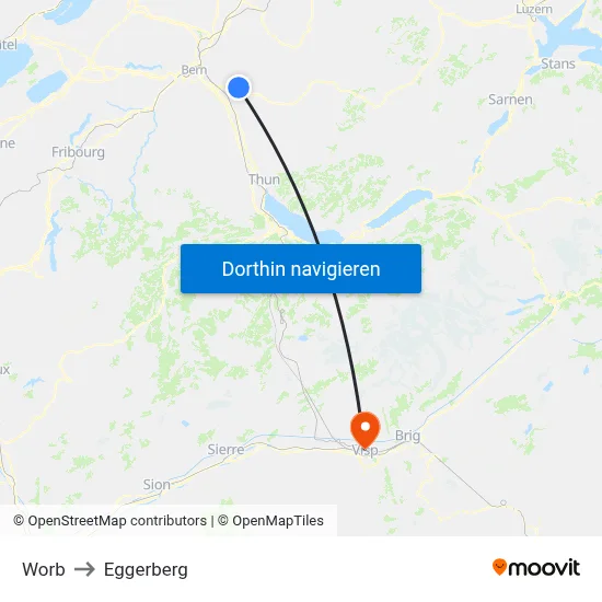 Worb to Eggerberg map