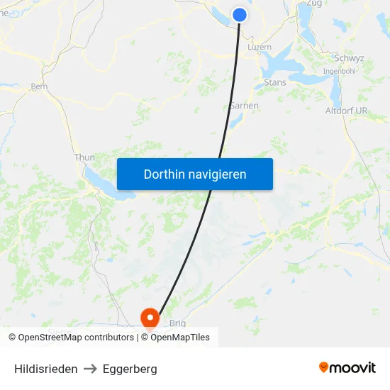 Hildisrieden to Eggerberg map