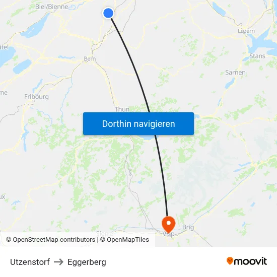 Utzenstorf to Eggerberg map