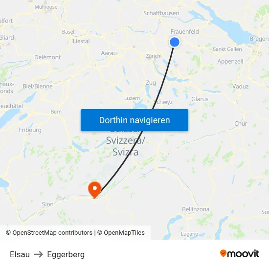 Elsau to Eggerberg map