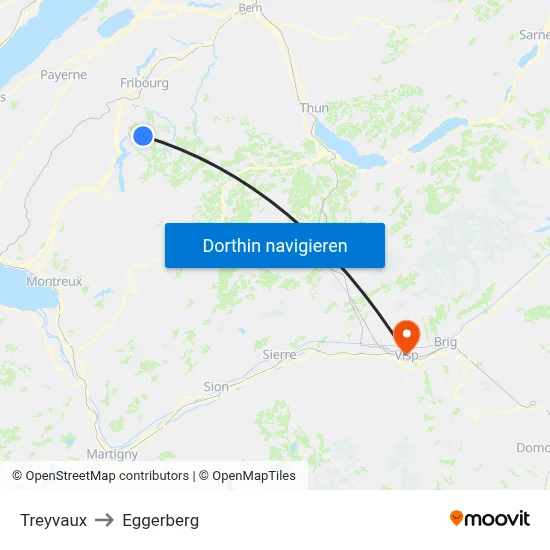 Treyvaux to Eggerberg map