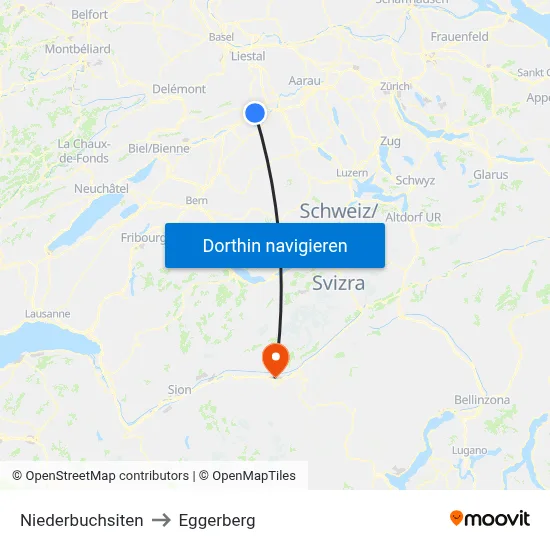Niederbuchsiten to Eggerberg map
