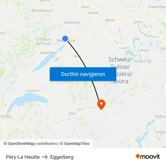 Péry-La Heutte to Eggerberg map
