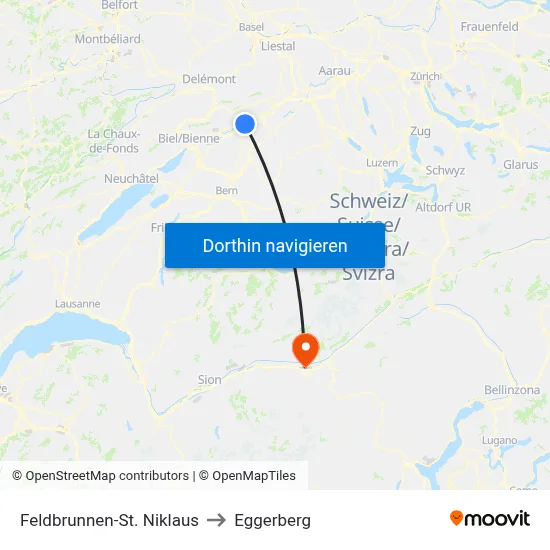 Feldbrunnen-St. Niklaus to Eggerberg map