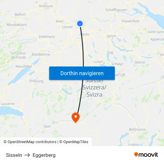 Sisseln to Eggerberg map
