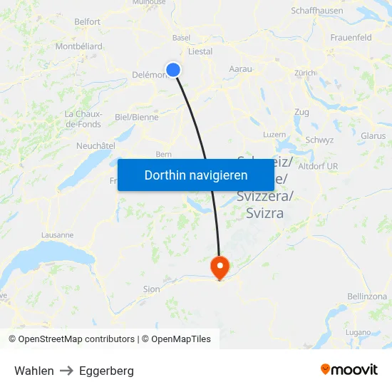 Wahlen to Eggerberg map