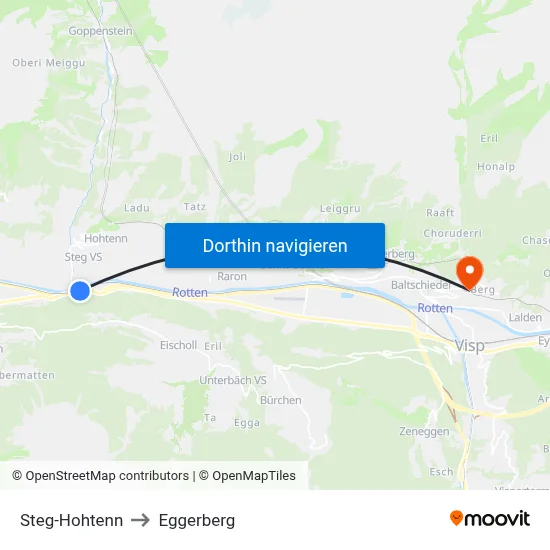 Steg-Hohtenn to Eggerberg map