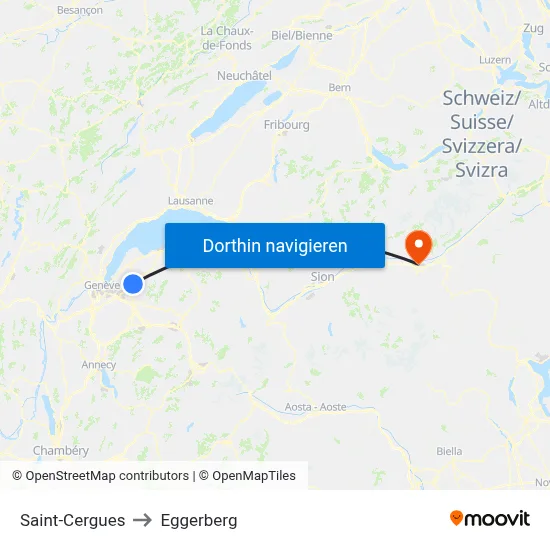 Saint-Cergues to Eggerberg map