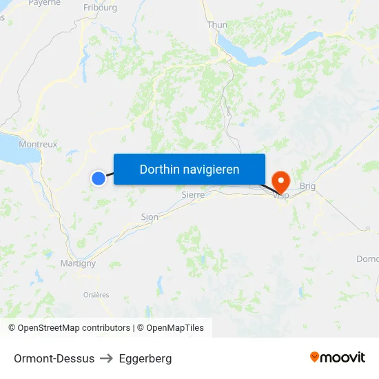 Ormont-Dessus to Eggerberg map