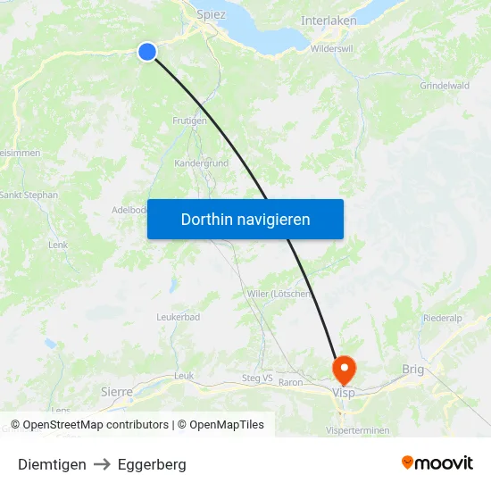 Diemtigen to Eggerberg map