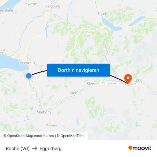 Roche (Vd) to Eggerberg map
