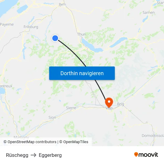 Rüschegg to Eggerberg map