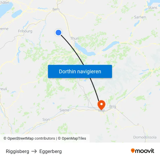 Riggisberg to Eggerberg map