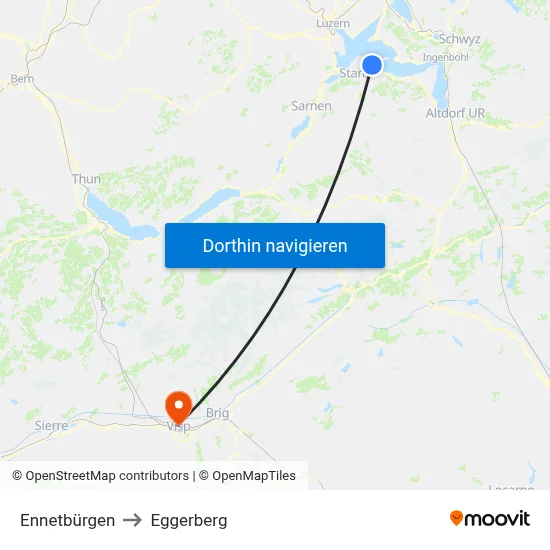 Ennetbürgen to Eggerberg map