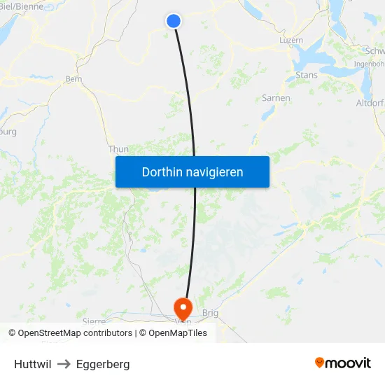 Huttwil to Eggerberg map