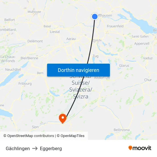 Gächlingen to Eggerberg map
