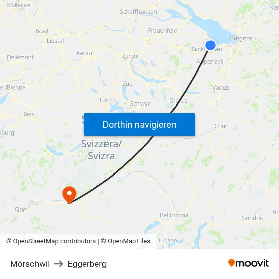 Mörschwil to Eggerberg map