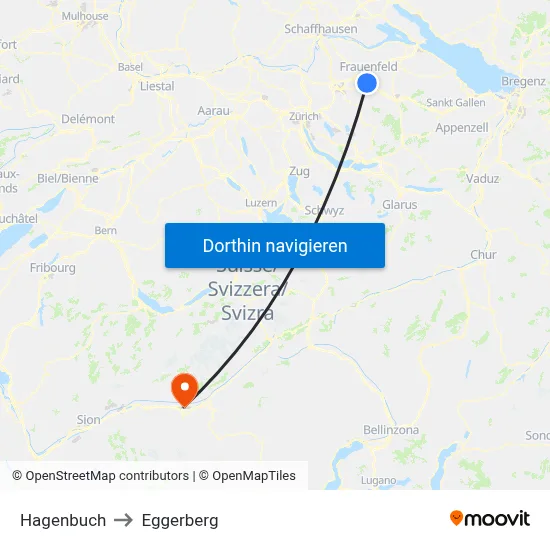 Hagenbuch to Eggerberg map