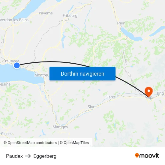 Paudex to Eggerberg map