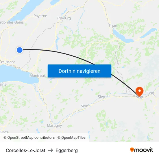 Corcelles-Le-Jorat to Eggerberg map