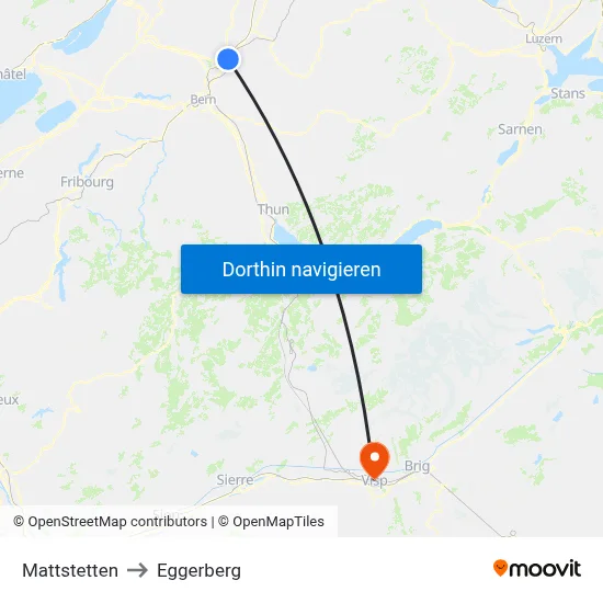 Mattstetten to Eggerberg map