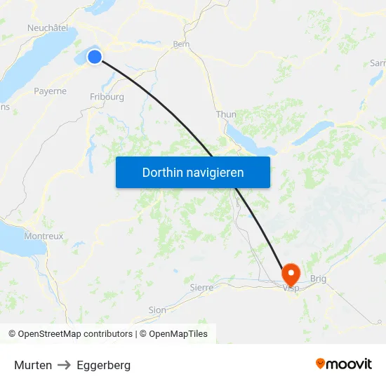 Murten to Eggerberg map