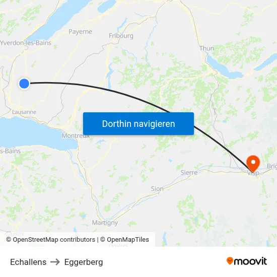 Echallens to Eggerberg map