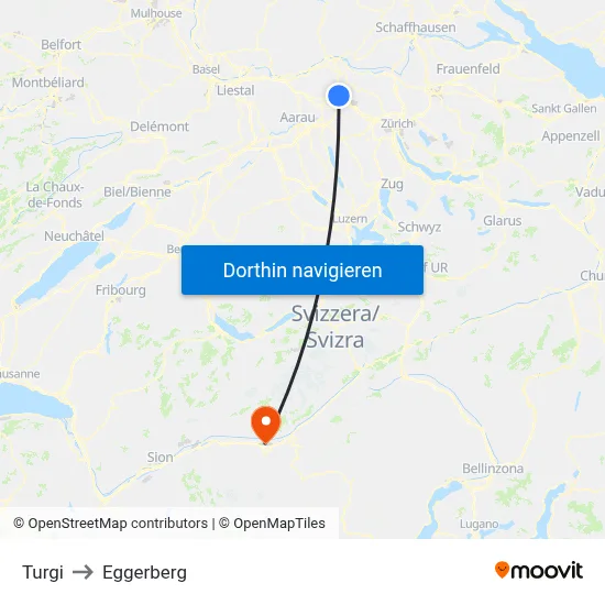 Turgi to Eggerberg map