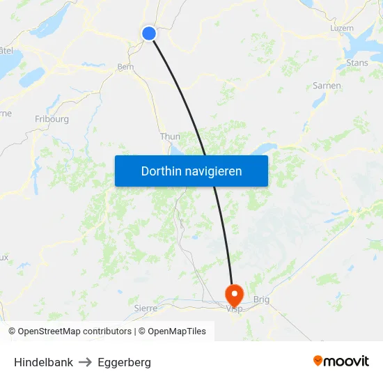Hindelbank to Eggerberg map