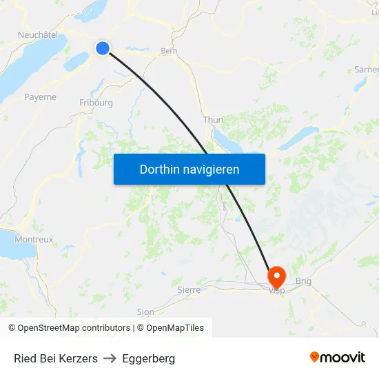 Ried Bei Kerzers to Eggerberg map
