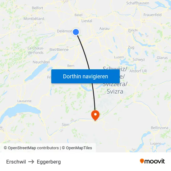 Erschwil to Eggerberg map