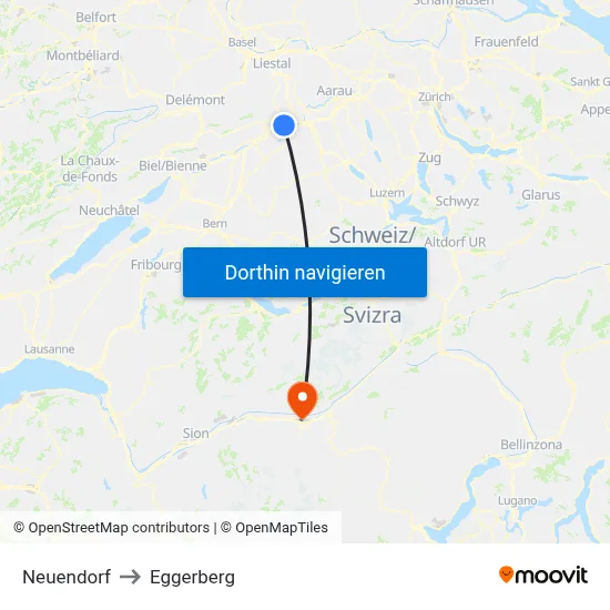 Neuendorf to Eggerberg map