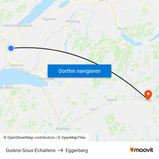 Oulens-Sous-Echallens to Eggerberg map