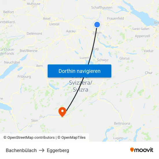 Bachenbülach to Eggerberg map