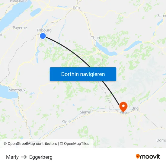 Marly to Eggerberg map