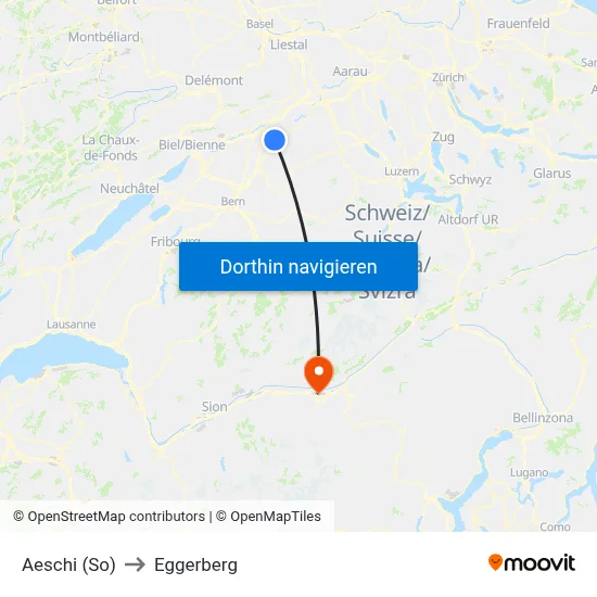 Aeschi (So) to Eggerberg map