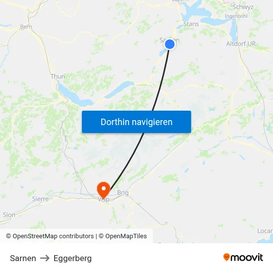 Sarnen to Eggerberg map