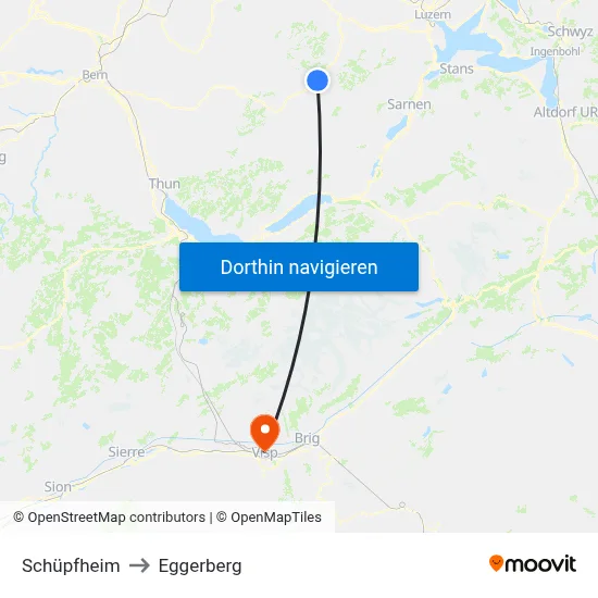 Schüpfheim to Eggerberg map