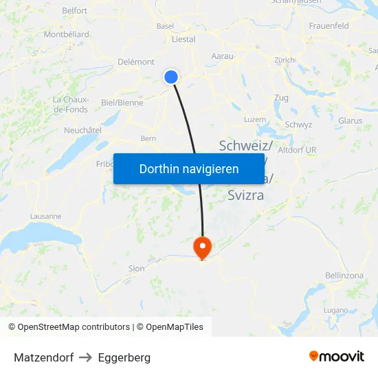 Matzendorf to Eggerberg map