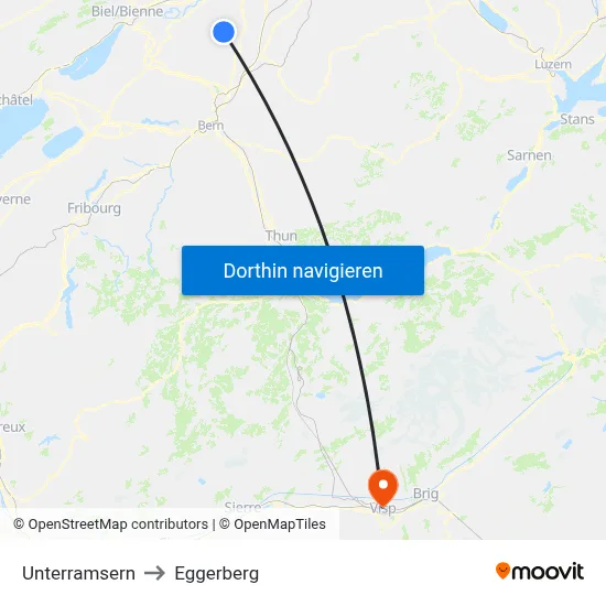 Unterramsern to Eggerberg map