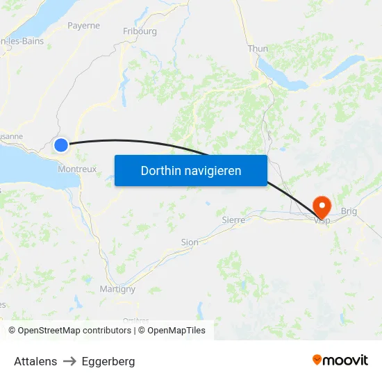 Attalens to Eggerberg map