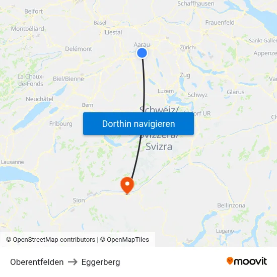 Oberentfelden to Eggerberg map