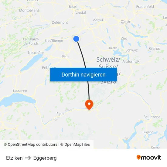 Etziken to Eggerberg map